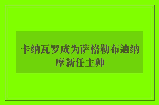 卡纳瓦罗成为萨格勒布迪纳摩新任主帅